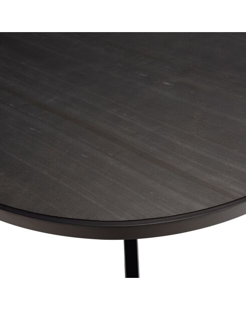 Table à manger plateau effet pierre basile noire - 120x120x76 cm