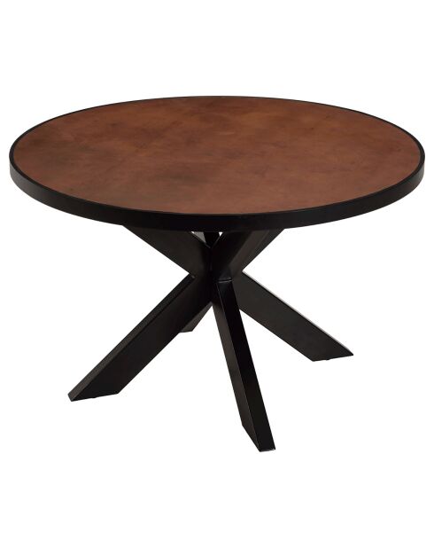 Table à manger effet pierre basile rouille - 120x120x76 cm