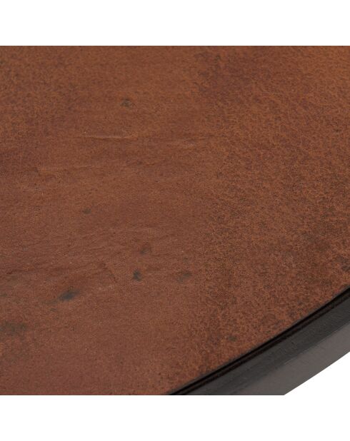 Table à manger effet pierre basile rouille - 120x120x76 cm