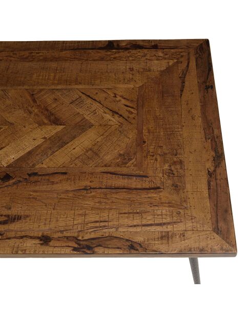 Table basse rectangle formes géométriques Kiara marron - 135x70x40 cm