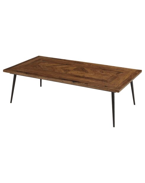 Table basse rectangle formes géométriques Kiara marron - 135x70x40 cm