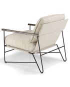 Fauteuil tissu structure métallique gaston blanc - 71x86x83 cm