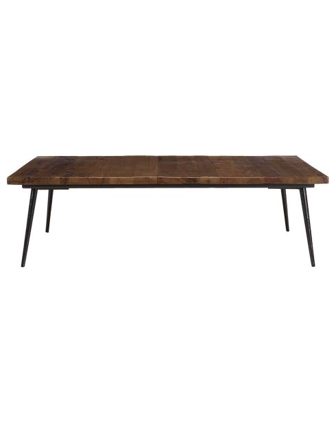 Table basse rectangle bois recyclé pieds métal Kiara marron - 135x70x40 cm