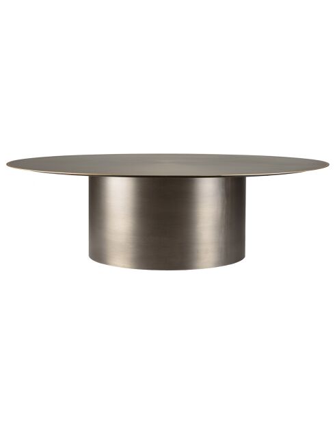 Table basse ronde en fer James noir/doré - 120x120x35 cm