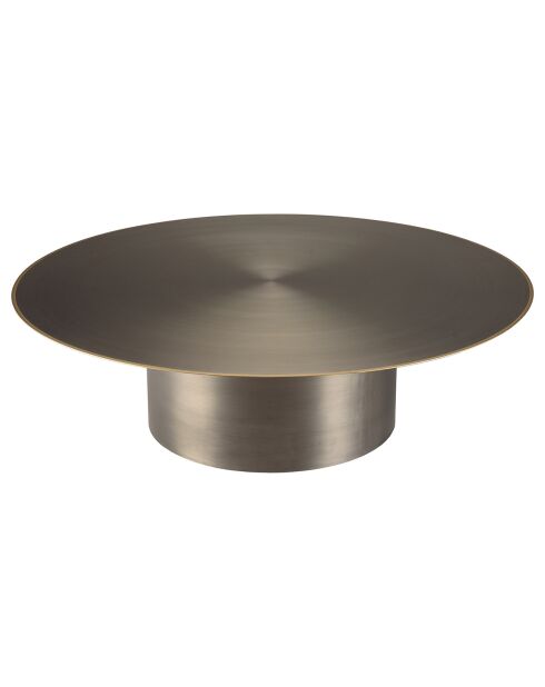 Table basse ronde en fer James noir/doré - 120x120x35 cm