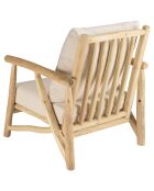 Fauteuil madura en branches de teck coussins naturel - 72x88x90 cm