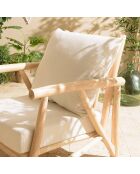 Fauteuil madura en branches de teck coussins naturel - 72x88x90 cm