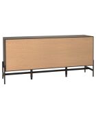 Buffet pin pieds métal charlie noir/bois - 164.5x40.5x75.5 cm