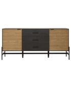 Buffet pin pieds métal charlie noir/bois - 164.5x40.5x75.5 cm