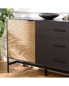 Buffet pin pieds métal charlie noir/bois - 164.5x40.5x75.5 cm