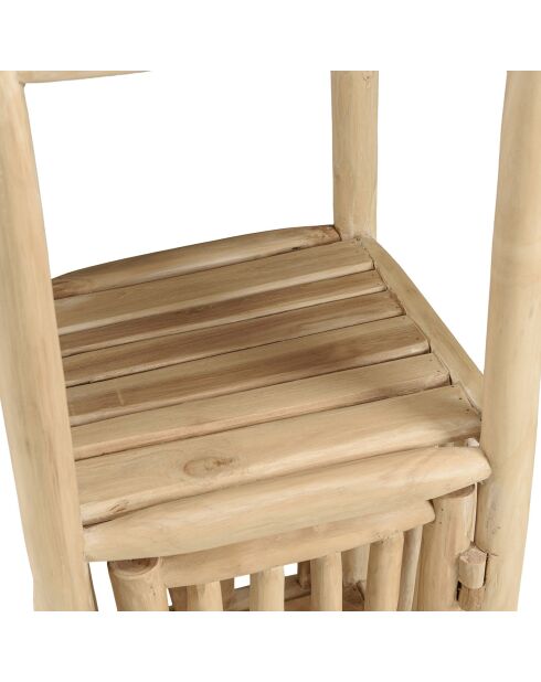 Etagère en branches de teck will naturel - 46x46x201 cm