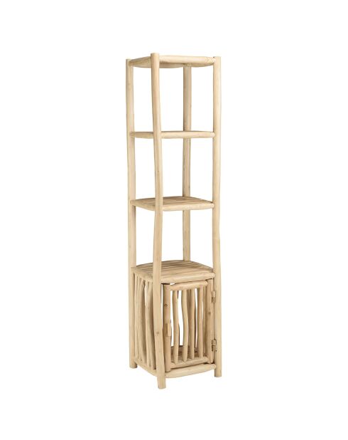 Etagère en branches de teck will naturel - 46x46x201 cm
