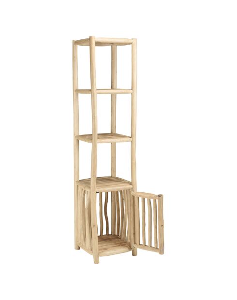 Etagère en branches de teck will naturel - 46x46x201 cm