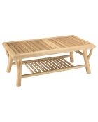 Table basse BORNEO en branches de teck naturel - 120x65x46 cm