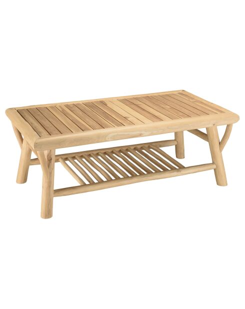 Table basse BORNEO en branches de teck naturel - 120x65x46 cm