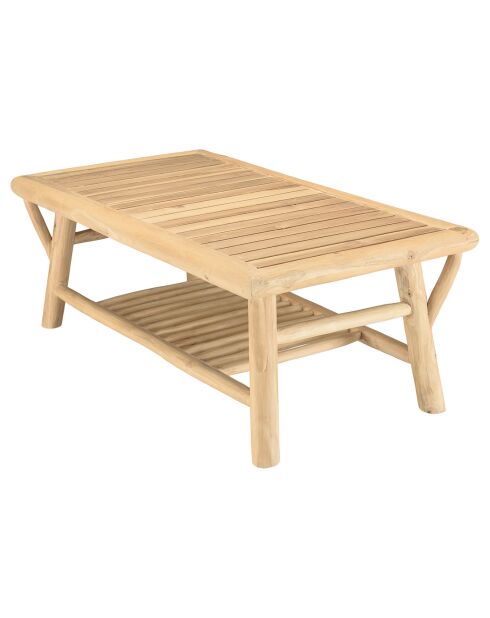 Table basse BORNEO en branches de teck naturel - 120x65x46 cm