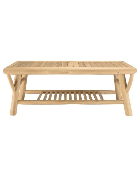 Table basse BORNEO en branches de teck naturel - 120x65x46 cm