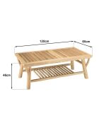 Table basse BORNEO en branches de teck naturel - 120x65x46 cm