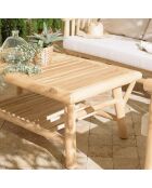 Table basse BORNEO en branches de teck naturel - 120x65x46 cm