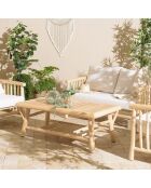 Table basse BORNEO en branches de teck naturel - 120x65x46 cm