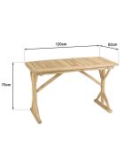 Bureau en branches de teck naturel will naturel - 120x62x75 cm