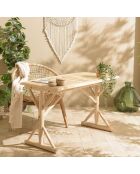 Bureau en branches de teck naturel will naturel - 120x62x75 cm