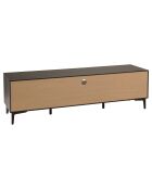 Meuble tv pin pieds métal charlie noir/bois - 150.5x40x43.5 cm