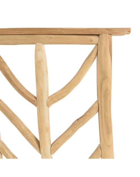 Consolle in teak naturale con base traforata sarà naturale - 120x35x85 cm