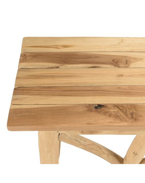 Consolle in teak naturale con base traforata sarà naturale - 120x35x85 cm