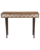 Console en bois de manguier motifs ethniques alix marron - 115x25x47 cm