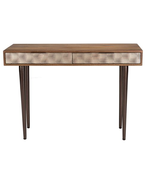 Console en bois de manguier motifs ethniques alix marron - 115x25x47 cm