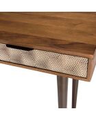 Console en bois de manguier motifs ethniques alix marron - 115x25x47 cm