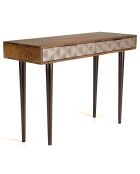 Console en bois de manguier motifs ethniques alix marron - 115x25x47 cm