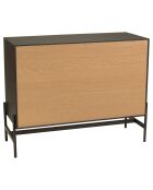 Commode pin pieds métal charlie noir/bois - 103.5x40.5x81.5 cm