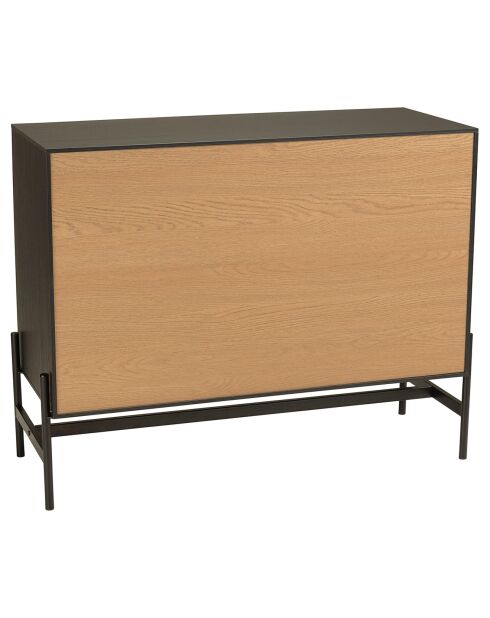 Commode pin pieds métal charlie noir/bois - 103.5x40.5x81.5 cm