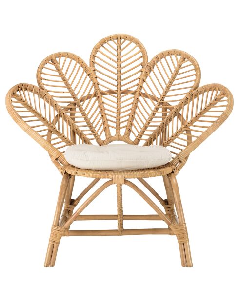 Fauteuil rotin coussin d'assise kally miel - 105x75x99.5 cm