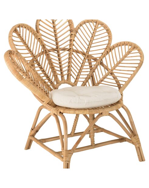 Fauteuil rotin coussin d'assise kally miel - 105x75x99.5 cm