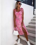 Robe longue Camille fuchsia