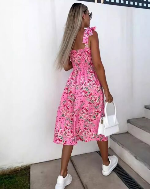 Robe longue Camille fuchsia