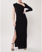Robe longue Nina unie noire
