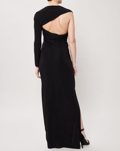 Robe longue Nina unie noire