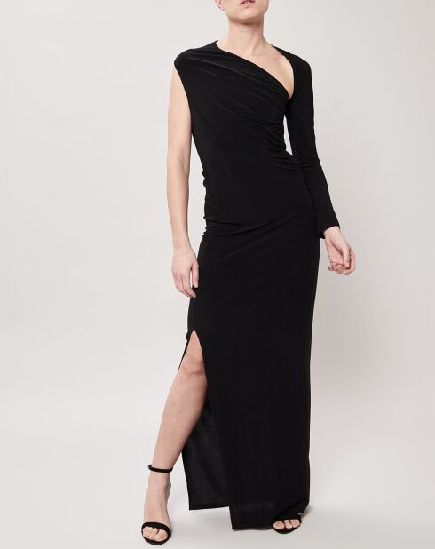 Robe longue Nina unie noire