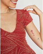 Robe Longue Oceane lurex rouge