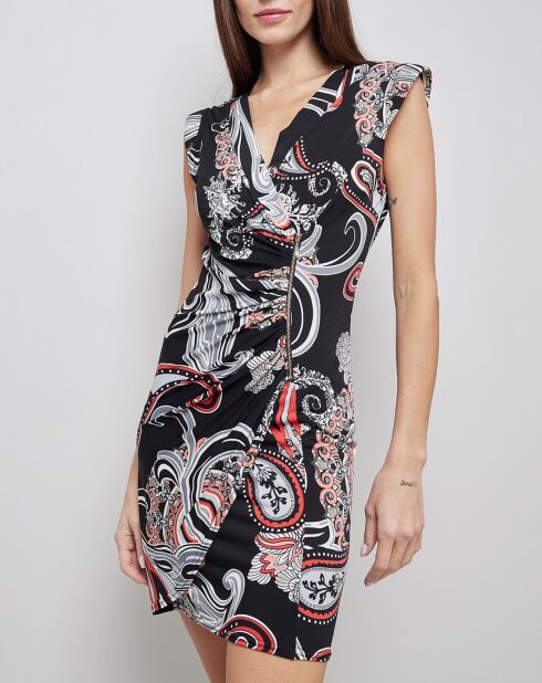 Robe Platine imprimée noir/rouge