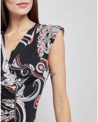 Robe Platine imprimée noir/rouge