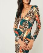 Robe Robine imprimée multicolore