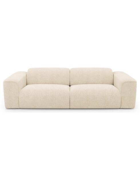 Express Nova Sofabett aus cremefarbenem strukturiertem Samt, 95 x 214 x 73 cm