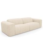 Canapé convertible express nova velours texturé crème - 95x214x73 cm