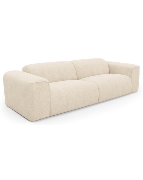 Express nova slaapbank crèmekleurig fluweel met textuur - 95x234x73 cm