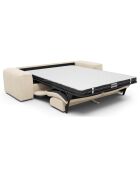 Canapé convertible express nova velours texturé crème - 95x214x73 cm